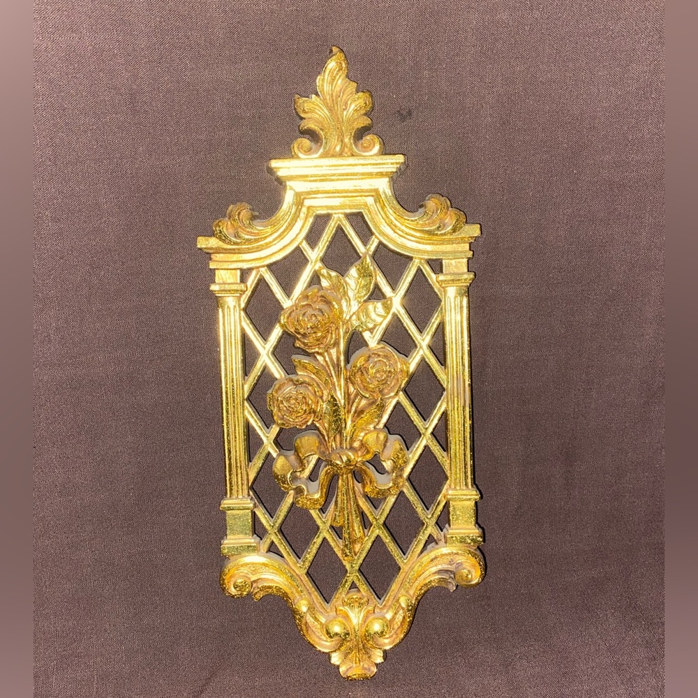 Vintage 1971 Floral Hanging Wall Art Syroco